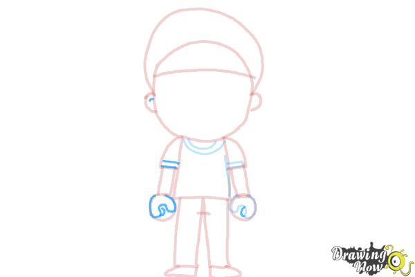 How to Draw a Little Boy - Step 9