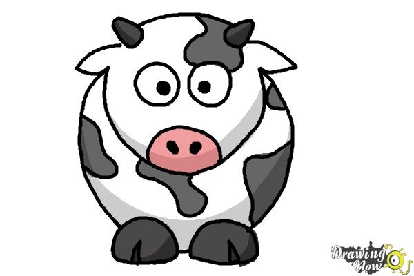 How to Draw a Cartoon Cow - DrawingNow