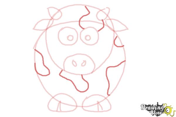 How to Draw a Cartoon Cow - Step 8