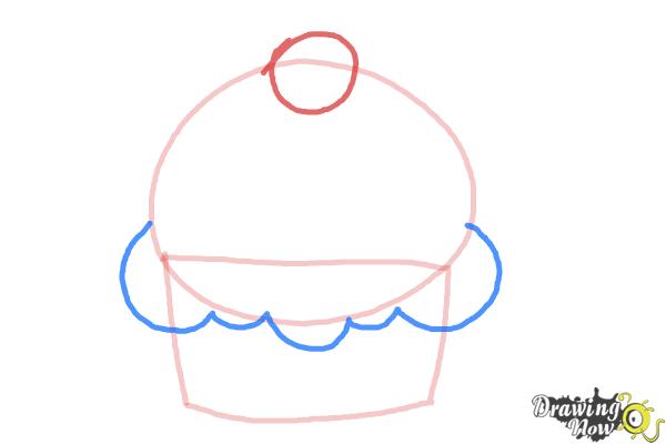 How to Draw a Cute Cupcake - Step 3 How to Draw a Cute Cupcake - Step 3