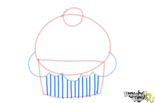 How to Draw a Cute Cupcake - Step 4 How to Draw a Cute Cupcake - Step 4