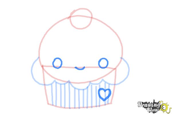 How to Draw a Cute Cupcake - Step 5 How to Draw a Cute Cupcake - Step 5