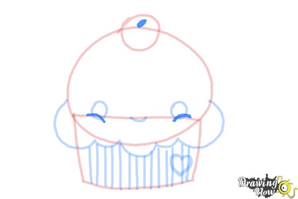 How to Draw a Cute Cupcake - Step 6 How to Draw a Cute Cupcake - Step 6
