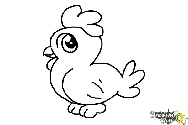 How to Draw a Chicken For Kids - Step 10 How to Draw a Chicken For Kids - Step 10