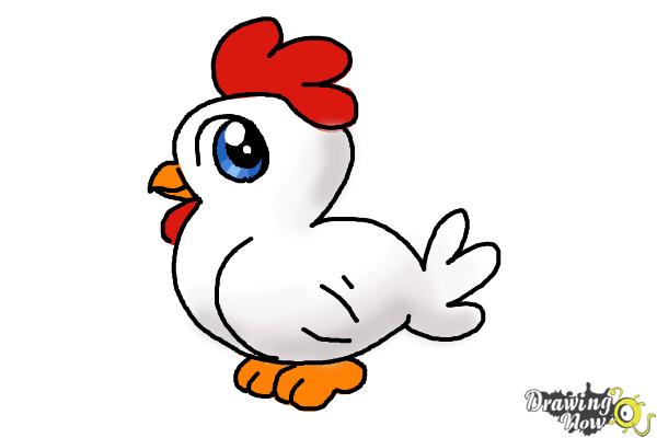 How to Draw a Chicken For Kids - Step 11 How to Draw a Chicken For Kids - Step 11