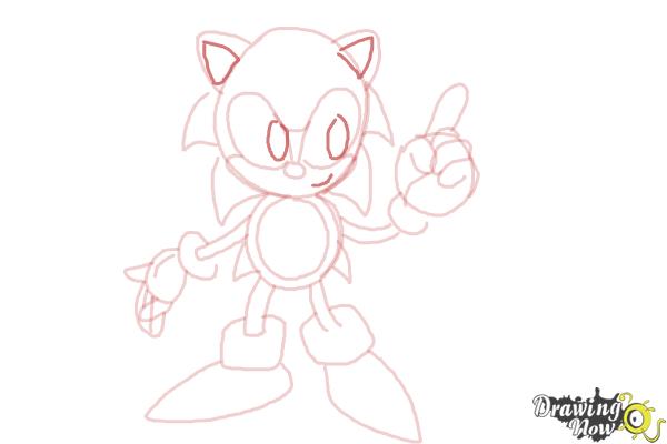 How to Draw Classic Sonic - Step 13