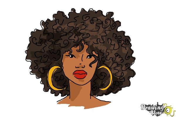 How to Draw African American Hair - Step 7