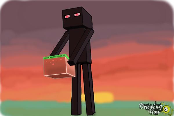 How to Draw Enderman Minecraft - Step 11