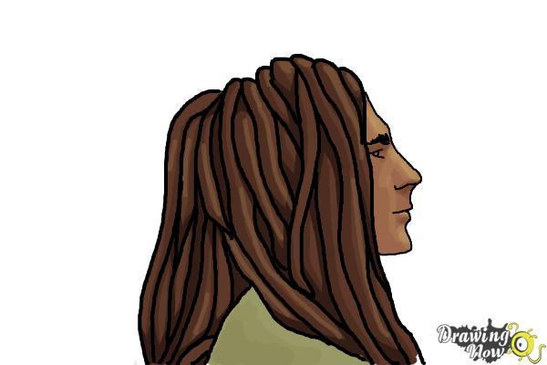 How to Draw Dreadlocks - Step 12