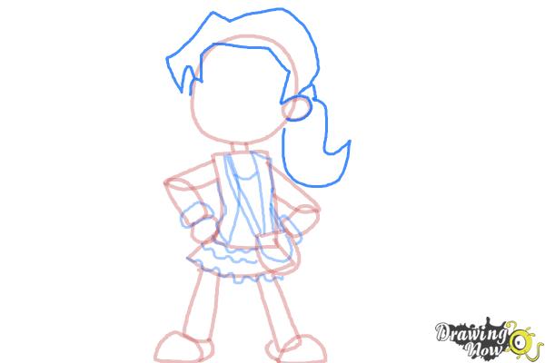 How to Draw a Cartoon Girl - Step 8