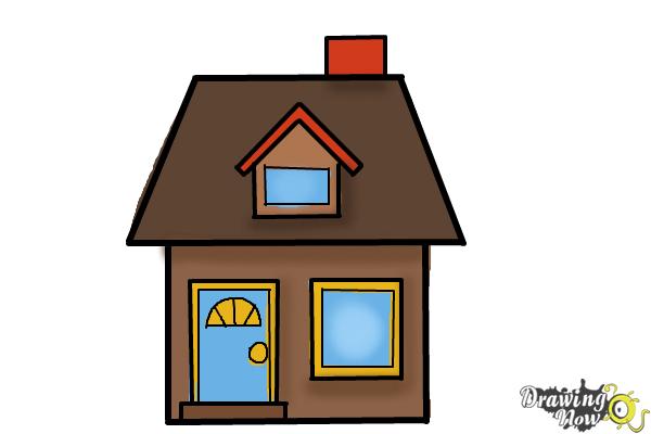 How to Draw a House For Kids - Step 10