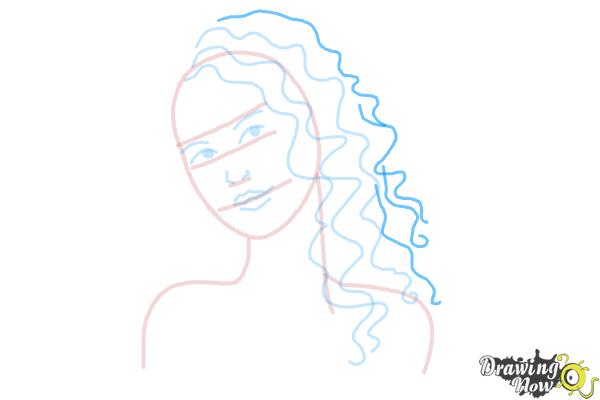 How to Draw Curly Hair - Step 6
