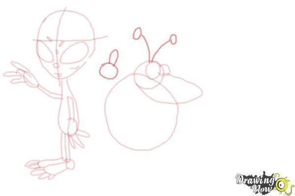 How to Draw Aliens - Step 11 How to Draw Aliens - Step 11
