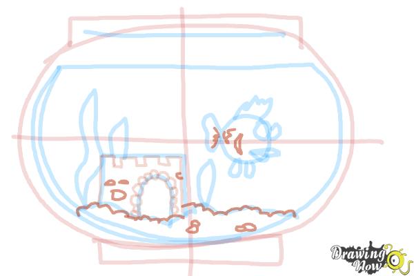 How to Draw Aquarium - Step 10
