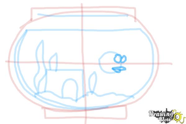 How to Draw Aquarium - Step 7