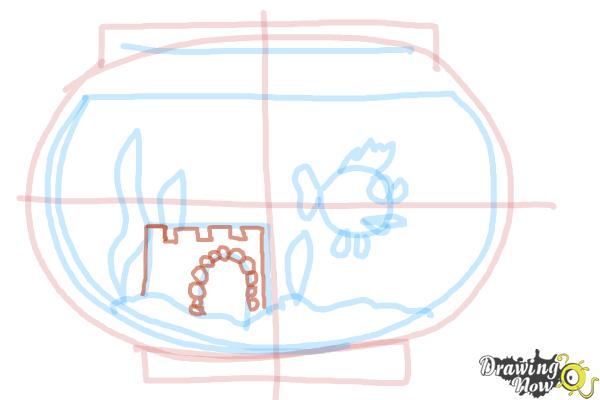 How to Draw Aquarium - Step 9