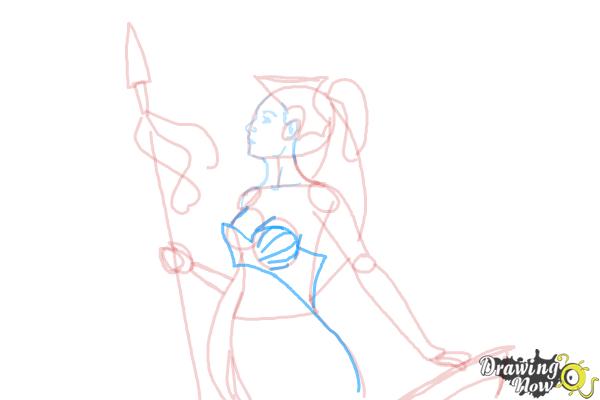 How to Draw Athena - Step 13