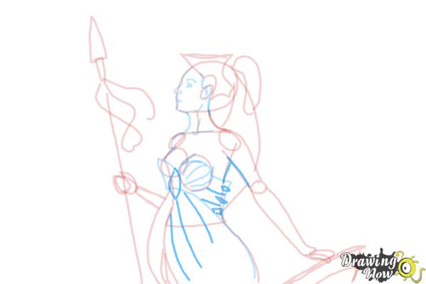 How to Draw Athena - Step 14