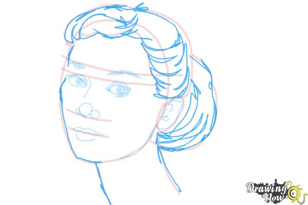 How to Draw Audrey Hepburn - Step 9