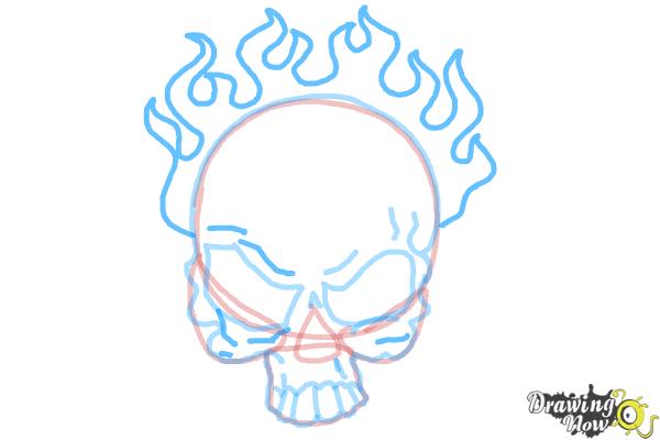 How to Draw a Skull on Fire - Step 8
