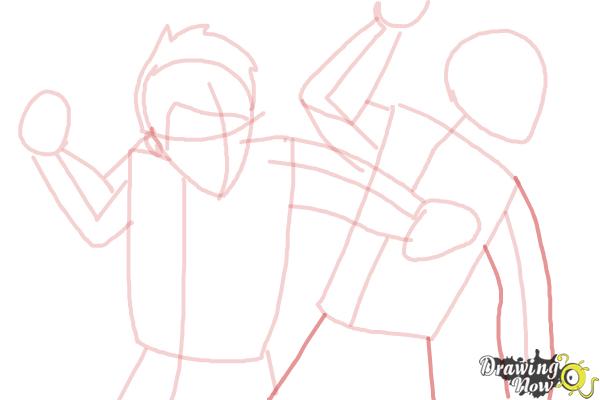 Drawing Black and white Swordsmanship, fight, angle, mammal, hand png |  PNGWing