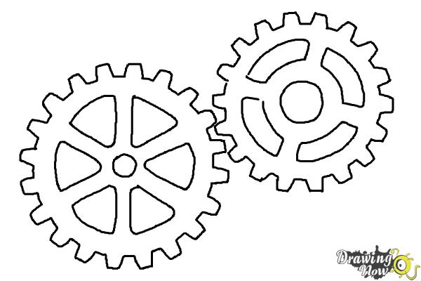 How to Draw Gears - DrawingNow
