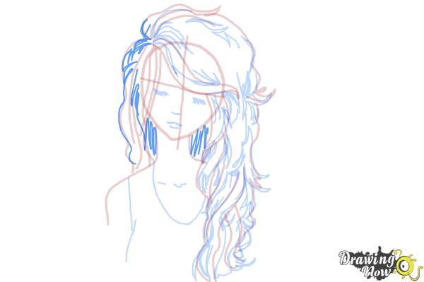 How to Draw Girl Hair - Step 12