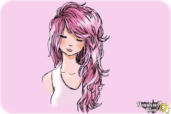 How to Draw Anime Girl Hair - DrawingNow