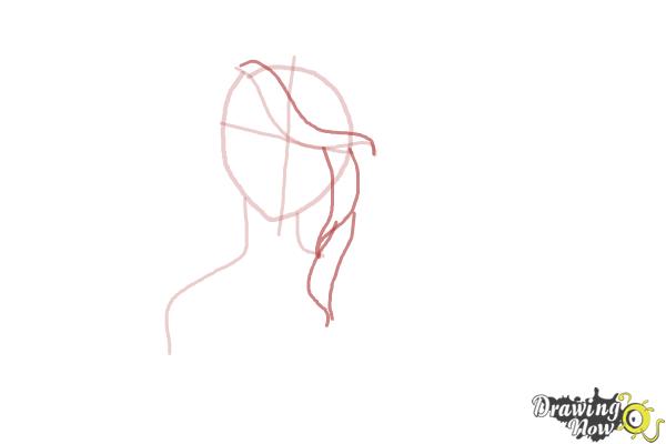 How to Draw Girl Hair - Step 4 How to Draw Girl Hair - Step 4