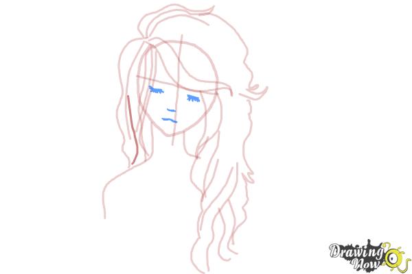 How to Draw Girl Hair - Step 8
