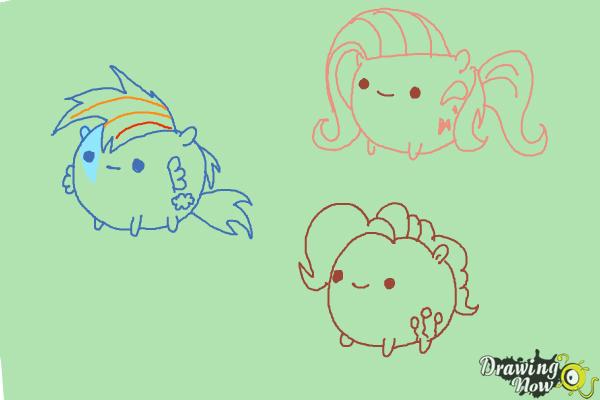 How to Draw My Little Pony Characters, Kawaii - Step 18 How to Draw My Little Pony Characters, Kawaii - Step 18