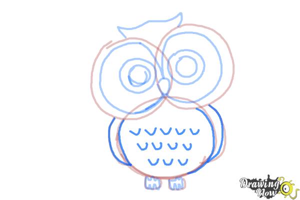 how to draw a cartoon owl step by step for kids