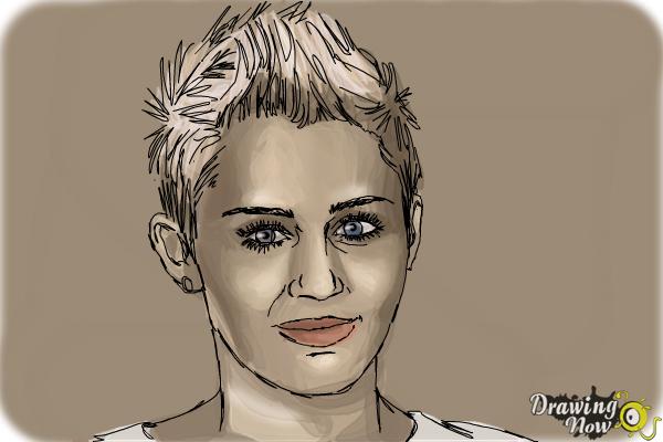 How to Draw Miley Cyrus - Step 13