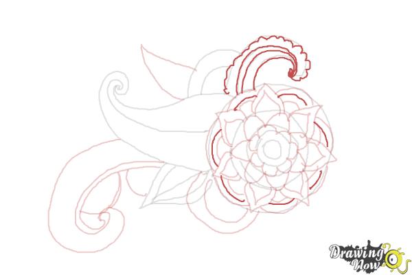 How to Draw Henna Designs - Step 13