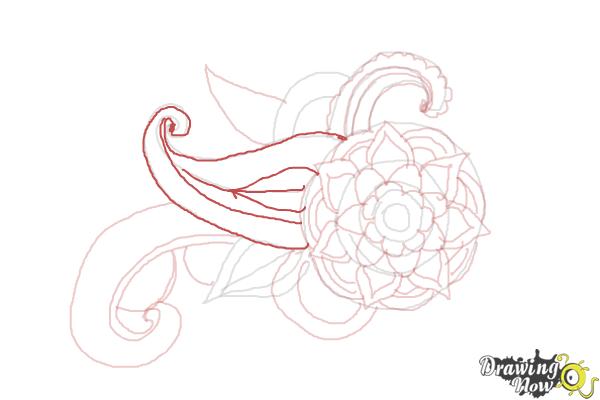How to Draw Henna Designs - Step 14