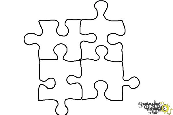 How to Draw Puzzle Pieces - DrawingNow