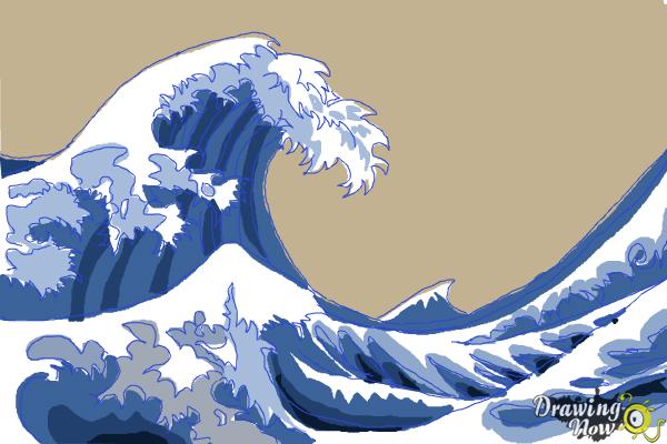 How to Draw Japanese Waves - Step 13