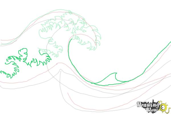 How to Draw Japanese Waves - Step 6