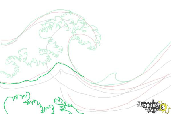 How to Draw Japanese Waves - Step 7