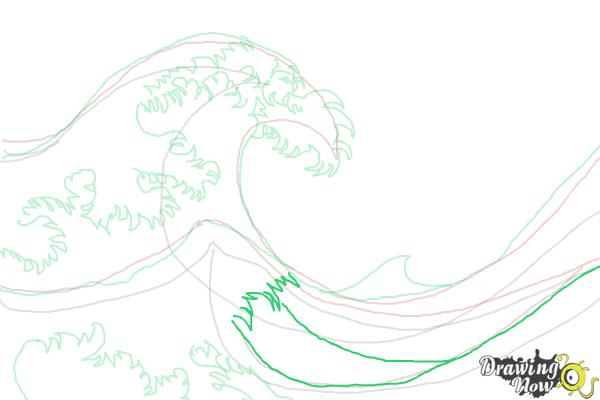 How to Draw Japanese Waves - Step 8