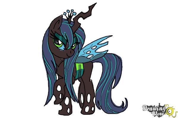 How to Draw Queen Chrysalis from My Little Pony Friendship Is Magic - Step 17