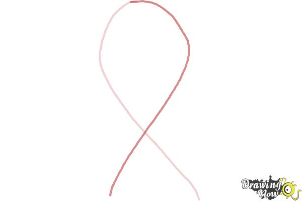 How to Draw a Cancer Ribbon - Step 2