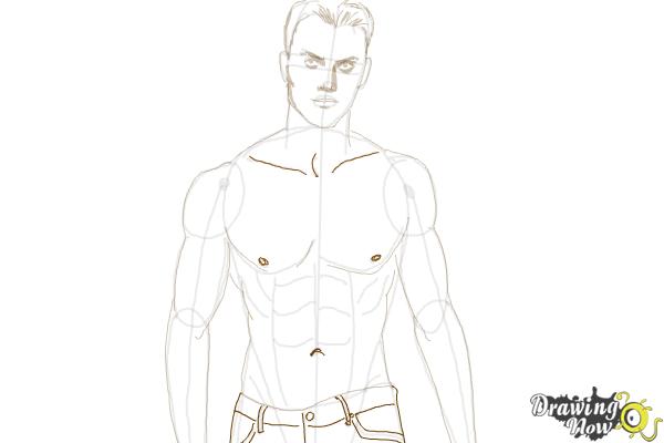 How to Draw Muscle Man - Step 12