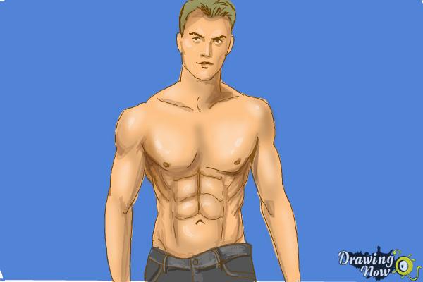 How to Draw Muscle Man - Step 14