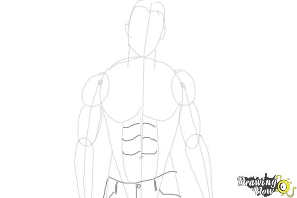 How to Draw Muscle Man - Step 6