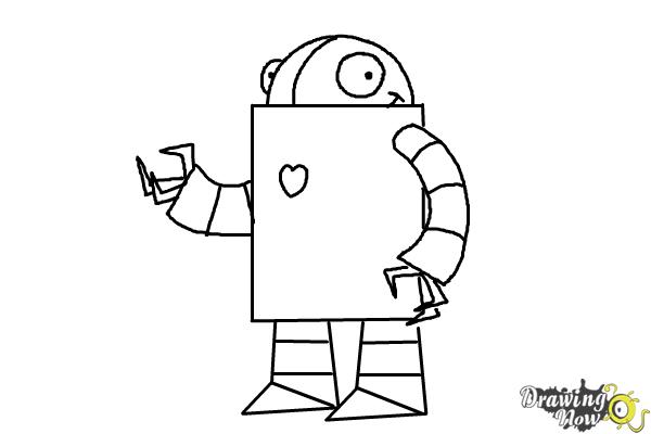 Easy How to Draw a Robot Tutorial and Robot Coloring Page