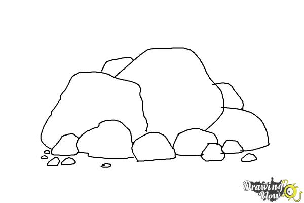 How to Draw Rocks - DrawingNow