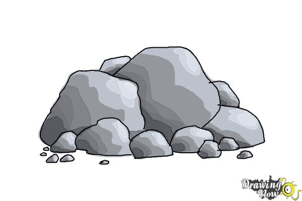 How to Draw Rocks - Step 9