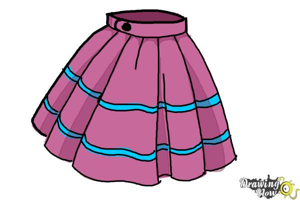 How to Draw a Skirt - Step 11