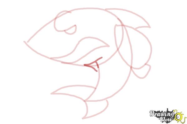 How to Draw a Cartoon Shark - Step 7